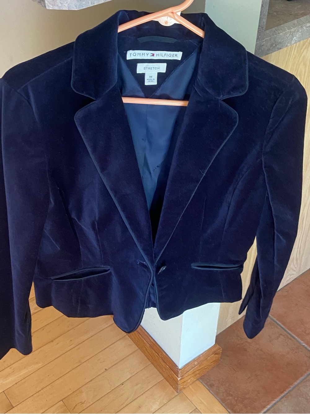 Tommy Hilfiger Dark Blue Velvet Blazer Size Medium